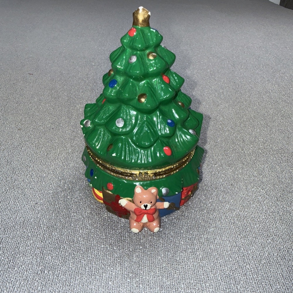 Mr. Christmas Tree Music Box Vintage Rotating Train Working O Christmas Tree